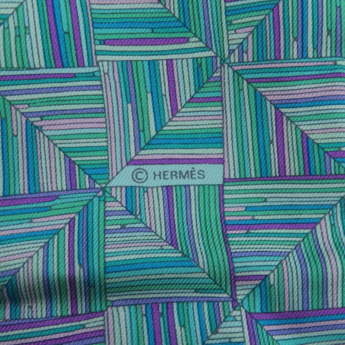 Hermes Geometric Pattern Silk Scarf - 4
