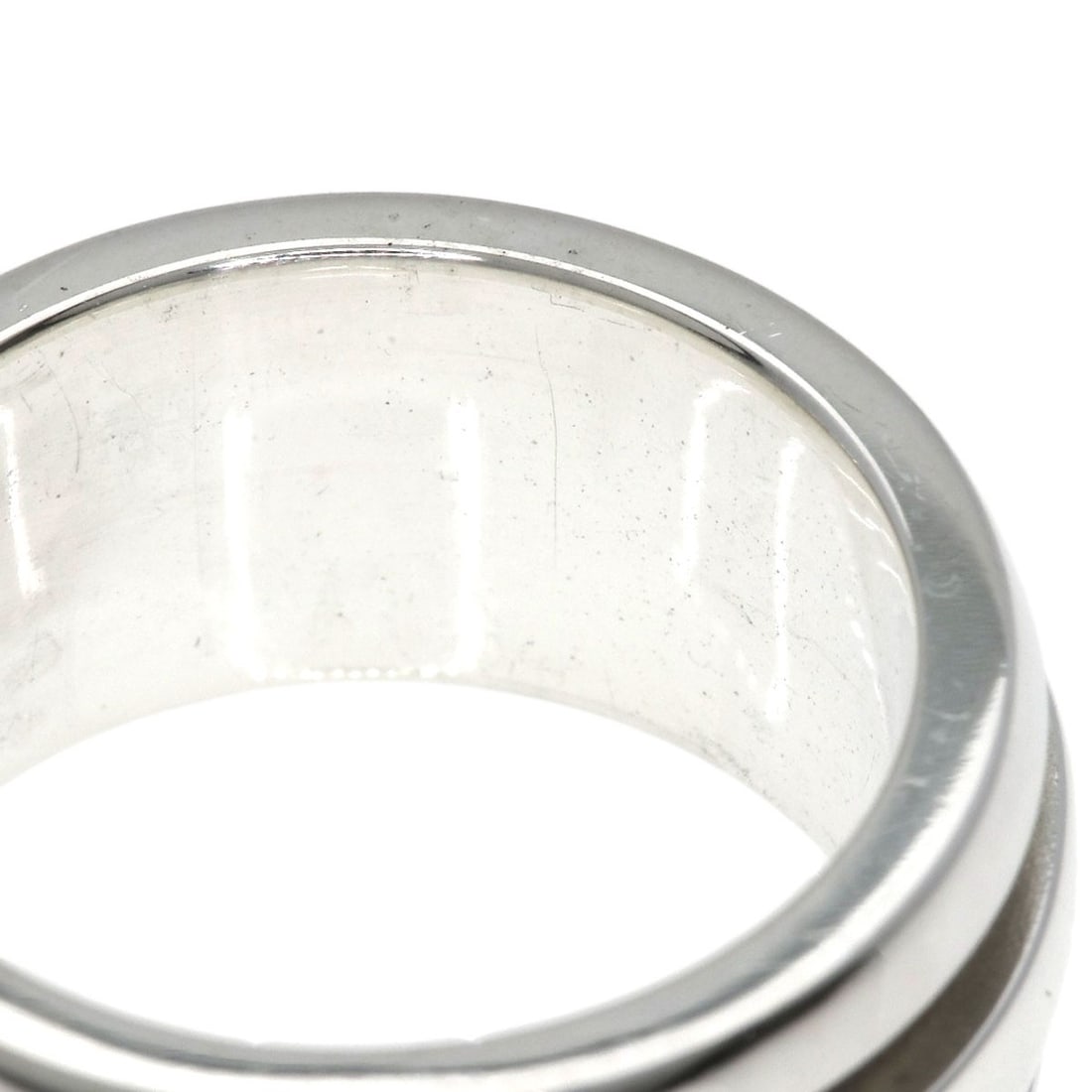 Silver TIFFANY&Co. Grooved Ring - 7