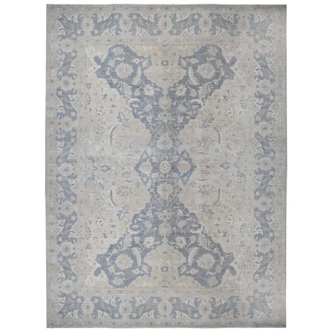 Ivory Hand-Knotted Polonaise Design Wool Oriental Rug (18'6"x24'2") (1 of 11)