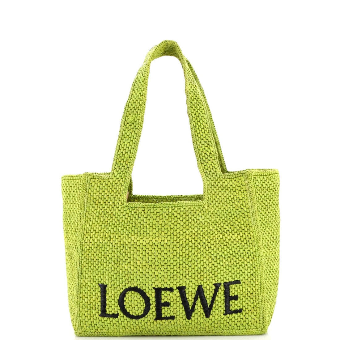 Loewe Paula's Ibiza Logo Convertible Raffia Tote (Medium): Loewe Paula's Ibiza Logo Convertible Raffia Tote (Medium) Elevate your everyday style with the iconic Loewe Paula's Ibiza Logo Convertible Raffia Tote, boasting a chic green exterior and spacious inte