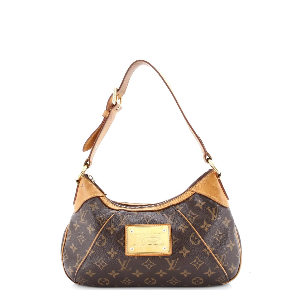 Louis Vuitton Monogram Canvas Thames Handbag PM: Louis Vuitton Monogram Canvas Thames Handbag PM A timeless classic, the Louis Vuitton Monogram Canvas Thames Handbag PM exudes elegance with its iconic brown leather exterior and signature monogram