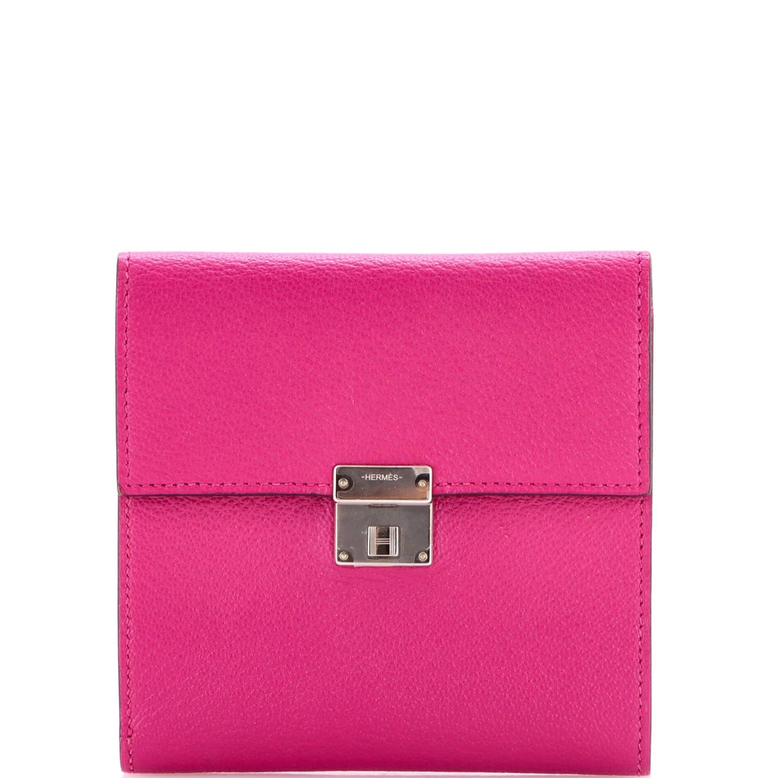 Hermes Clic Wallet - Chevre Mysore 12: Hermes Clic Wallet - Chevre Mysore 12 The iconic Hermes Clic Wallet in Chevre Mysore 12 is a masterclass in understated elegance, boasting a soft pink leather exterior that exudes refinement and