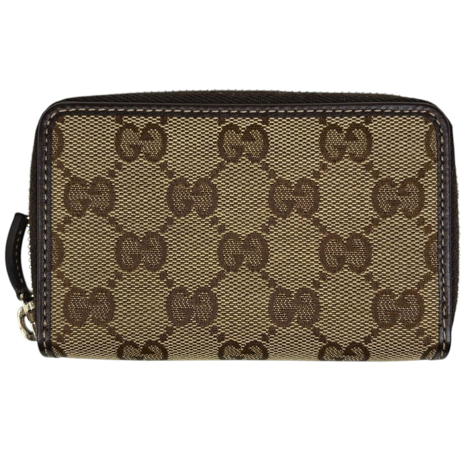 Gucci Coin Purse - Canvas and Leather: Gucci Coin Purse - Canvas and Leather A chic and timeless Gucci coin purse, crafted from canvas and leather, adds a touch of elegance to any outfit. With its classic design and natural beige and brown