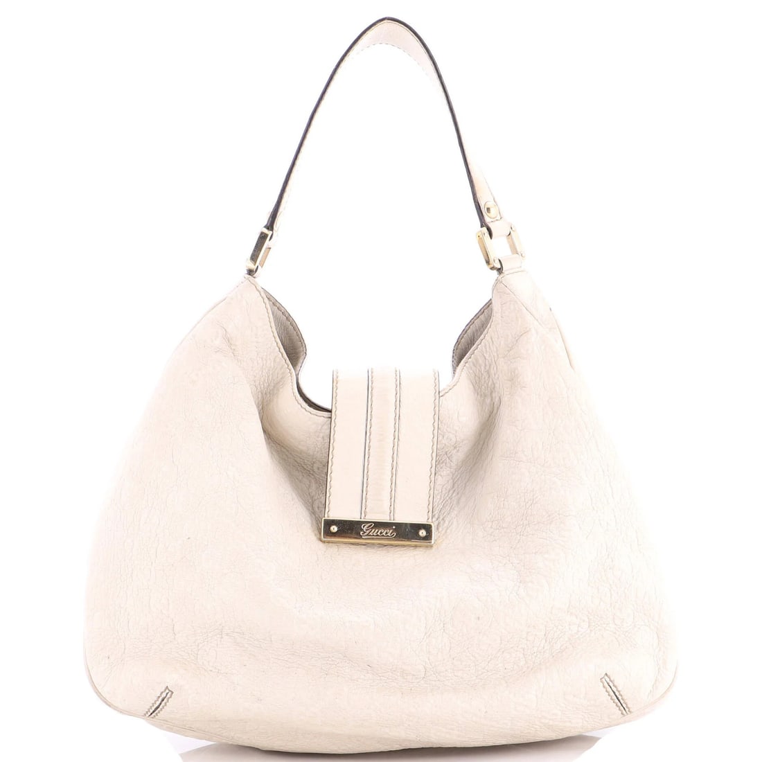 Medium Gucci New Ladies Web Hobo Guccissima Leather: Medium Gucci New Ladies Web Hobo Guccissima Leather Experience the timeless elegance of Gucci's Medium Web Hobo, crafted from rich neutral leather and adorned with gold hardware. This classic style