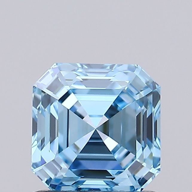 IGI Asscher 1.14ct Fancy Vivid Blue VVS1 Loose Lab Diamond: IGI Asscher 1.14ct Fancy Vivid Blue VVS1 Loose Lab Diamond Experience the breathtaking beauty of a Fancy Vivid Blue diamond, one of the rarest and most coveted colors in nature. This exquisite 1.14ct