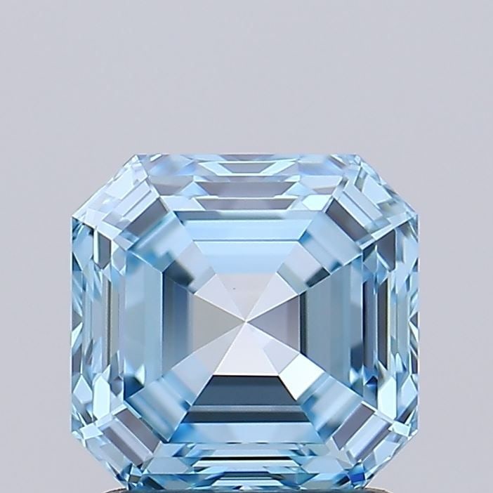 IGI Asscher 1.59ct Fancy Vivid Blue VVS1 Loose Lab Diamond: IGI Asscher 1.59ct Fancy Vivid Blue VVS1 Loose Lab Diamond Experience the breathtaking beauty of a Fancy Vivid Blue diamond, one of the rarest and most coveted colors in nature. This exquisite 1.59ct