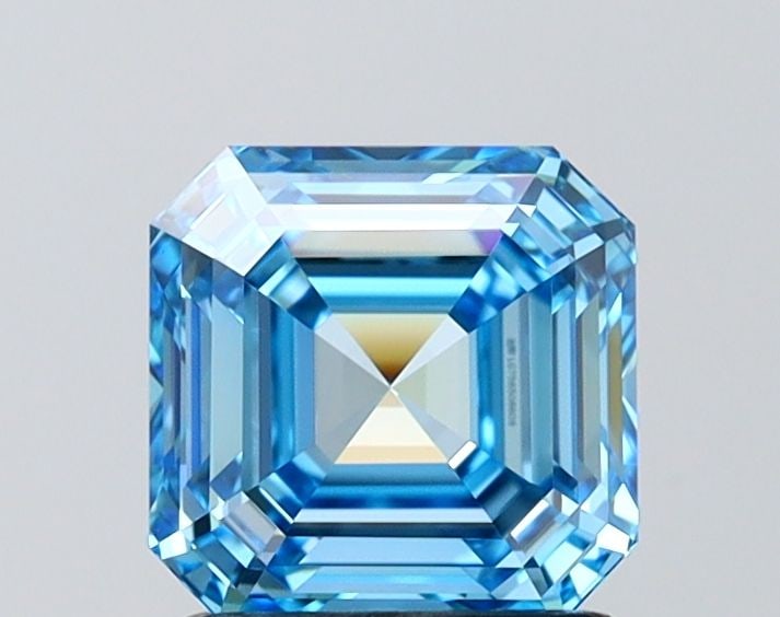 IGI Asscher 1.57ct Fancy Vivid Blue VVS1 Loose Lab Diamond: IGI Asscher 1.57ct Fancy Vivid Blue VVS1 Loose Lab Diamond Experience the breathtaking beauty of a Fancy Vivid Blue diamond, one of the rarest and most coveted colors in nature. This exceptional 1.57c