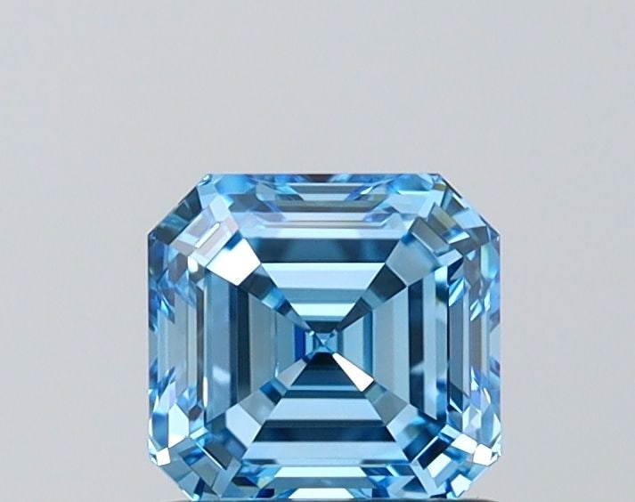 IGI Asscher 1.12ct Fancy Vivid Blue VVS1 Loose Lab Diamond: IGI Asscher 1.12ct Fancy Vivid Blue VVS1 Loose Lab Diamond Experience the breathtaking beauty of a Fancy Vivid Blue diamond, one of the rarest and most coveted colors in nature. This exquisite 1.12ct