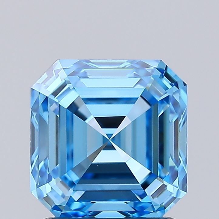 IGI Square Emerald 1.65ct Fancy Vivid Blue VVS2 Loose Lab Diamond: IGI Square Emerald 1.65ct Fancy Vivid Blue VVS2 Loose Lab Diamond Experience the rare beauty of a Fancy Vivid Blue diamond, one of the most elusive and coveted colors in nature. This stunning 1.65ct I