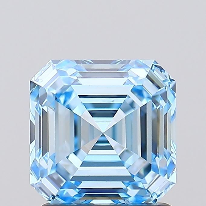 IGI Asscher 1.51ct Fancy Vivid Blue VVS2 Loose Lab Diamond: IGI Asscher 1.51ct Fancy Vivid Blue VVS2 Loose Lab Diamond Experience the breathtaking beauty of a Fancy Vivid Blue diamond, one of the rarest and most coveted colors in nature. This exquisite 1.51ct