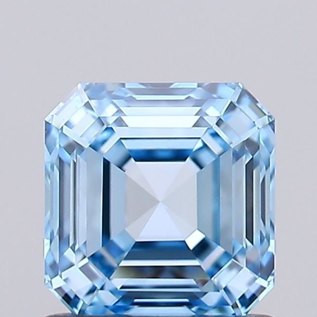IGI Asscher 1.03ct Fancy Vivid Blue VVS1 Loose Lab Diamond: IGI Asscher 1.03ct Fancy Vivid Blue VVS1 Loose Lab Diamond Experience the rare beauty of a Fancy Vivid Blue diamond, one of the most coveted colors in the world of gemstones. This stunning 1.03ct lab-