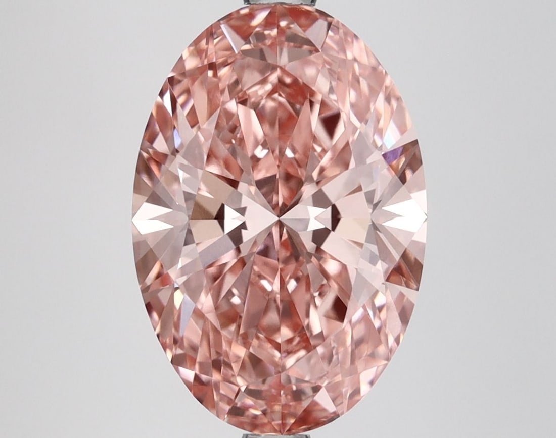 IGI Oval 3.68ct Fancy Vivid Pink VVS2 Loose Lab Diamond (1 of 1)