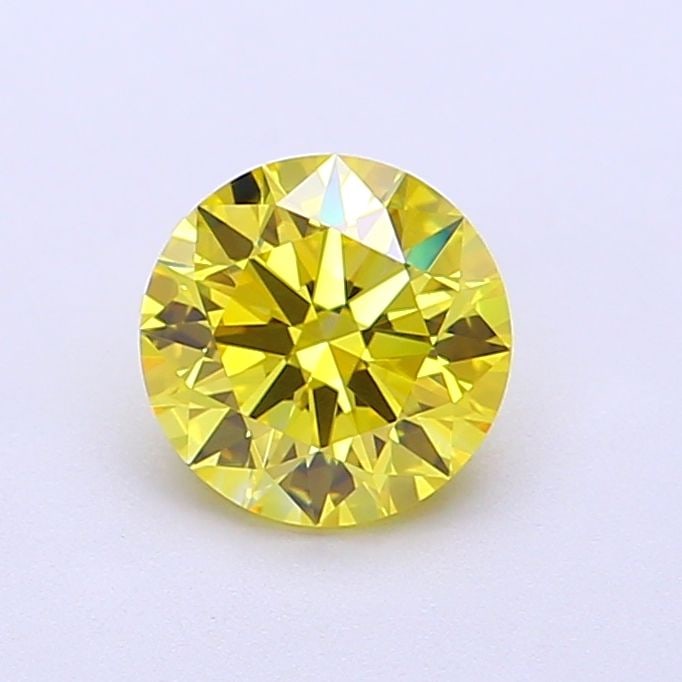 IGI Round 1.01ct Fancy Vivid Yellow VVS2 Ideal Loose Lab Diamond: IGI Round 1.01ct Fancy Vivid Yellow VVS2 Ideal Loose Lab Diamond A true gem for the discerning collector, this 1.01ct Fancy Vivid Yellow VVS2 Ideal loose lab diamond boasts exceptional clarity and col