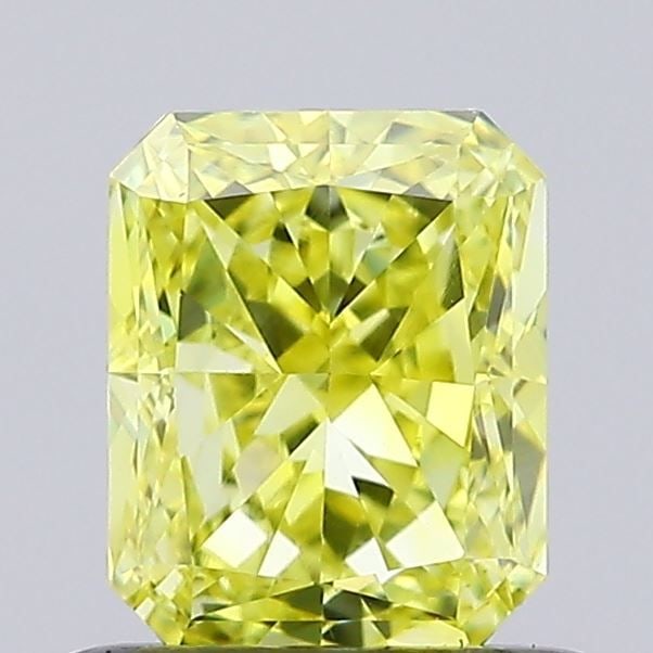 Loose Lab Diamond - Radiant 0.84ct Fancy Vivid Yellow VVS1: Loose Lab Diamond - Radiant 0.84ct Fancy Vivid Yellow VVS1 Experience the brilliance of nature's own sunshine with this radiant 0.84ct Fancy Vivid Yellow lab diamond, boasting exceptional clarity (VVS