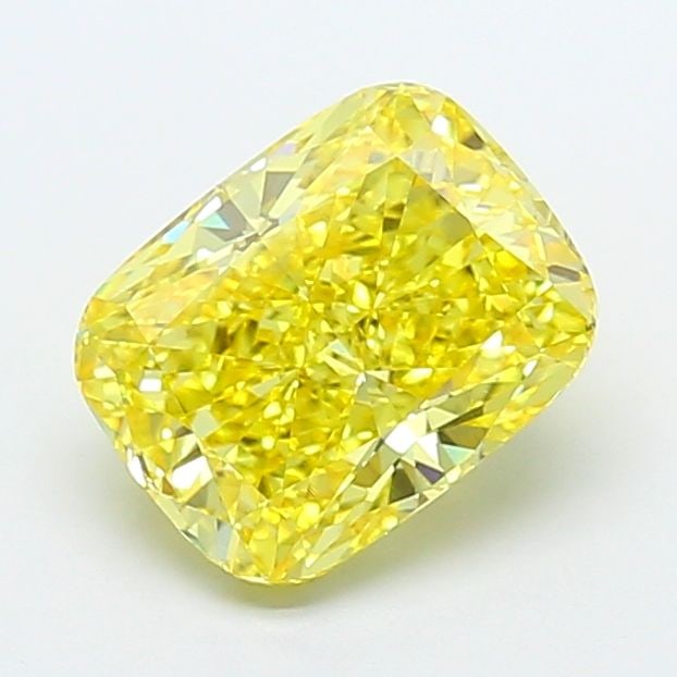 Loose Lab Diamond - IGI Cushion Modified 3.03ct Fancy Vivid Yellow VVS2: Loose Lab Diamond - IGI Cushion Modified 3.03ct Fancy Vivid Yellow VVS2 Experience the brilliance of nature, reimagined in a lab-grown diamond that rivals its natural counterpart. This stunning 3.03ct
