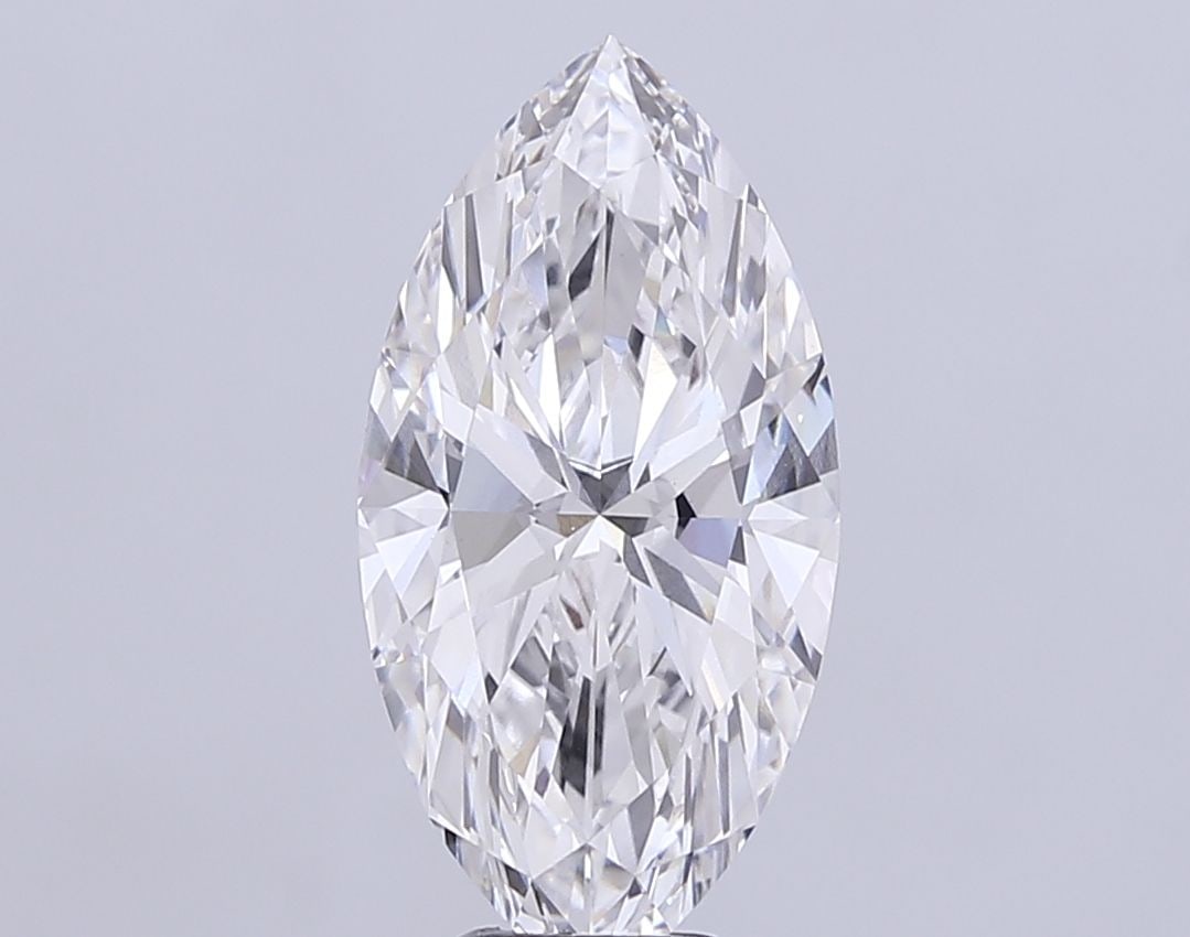 IGI Marquise Diamond, 7.61ct, E VVS2, Loose: IGI Marquise Diamond, 7.61ct, E VVS2, Loose Experience the beauty of a lab-grown marquise diamond, certified by IGI as E color, VVS2 clarity, and EX polish and symmetry. This stunning 7.61ct gem is a