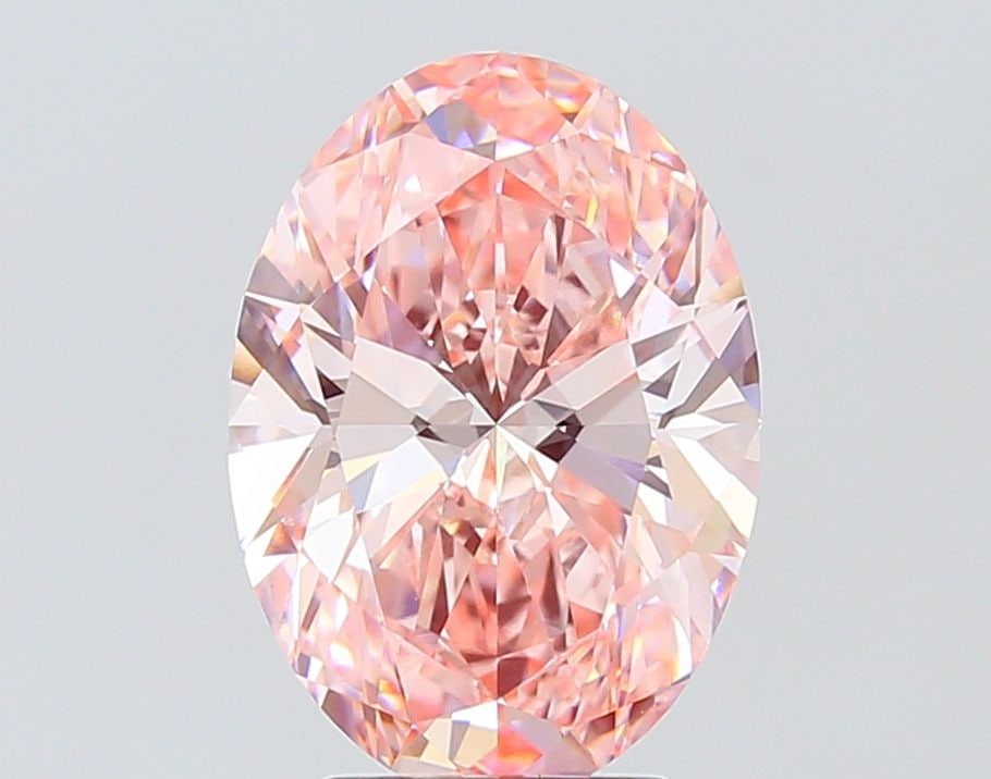 IGI Oval 4.03ct Fancy Vivid Pink VVS2 Loose Lab Diamond: IGI Oval 4.03ct Fancy Vivid Pink VVS2 Loose Lab Diamond Experience the rare beauty of a Fancy Vivid Pink diamond, one of the most coveted colors in diamonds. This 4.03ct oval lab-grown gem boasts exce