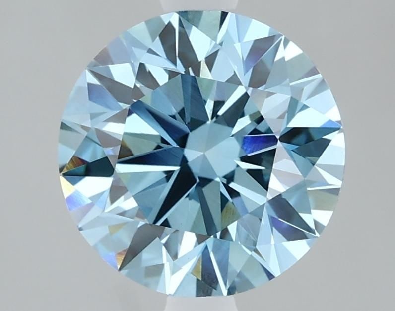 IGI Round 2.1ct Fancy Vivid Blue VVS2 Ideal Loose Lab Diamond: IGI Round 2.1ct Fancy Vivid Blue VVS2 Ideal Loose Lab Diamond Experience the breathtaking beauty of a lab-grown Fancy Vivid Blue diamond, certified by IGI and boasting exceptional clarity (VVS2) and p
