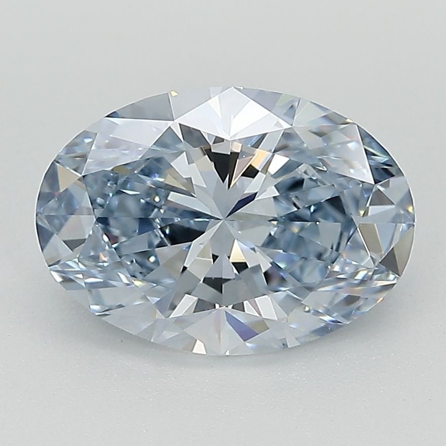 IGI Oval 2.15ct Fancy Vivid Blue VVS2 Loose Lab Diamond: IGI Oval 2.15ct Fancy Vivid Blue VVS2 Loose Lab Diamond Experience the rare beauty of a Fancy Vivid Blue diamond, one of the most coveted colors in the world of gemstones. This stunning 2.15ct oval-cu