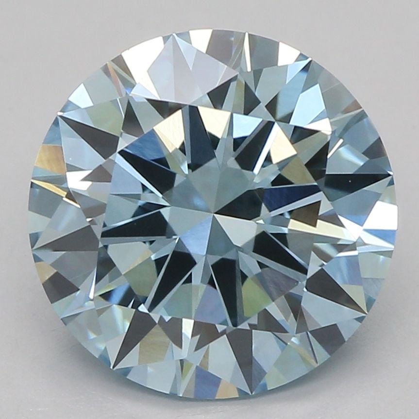 IGI Round 2.33ct Fancy Vivid Blue VVS2 Loose Lab Diamond: IGI Round 2.33ct Fancy Vivid Blue VVS2 Loose Lab Diamond Experience the breathtaking beauty of a Fancy Vivid Blue diamond, one of the rarest and most coveted colors in nature. This 2.33ct IGI-certifie