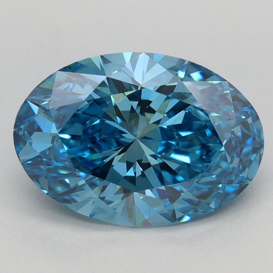 IGI Oval 2.1ct Fancy Vivid Blue VVS2 Loose Lab Diamond: IGI Oval 2.1ct Fancy Vivid Blue VVS2 Loose Lab Diamond Experience the rare beauty of a Fancy Vivid Blue diamond, one of the most coveted colors in the world of gemstones. This 2.1ct IGI-certified lab-