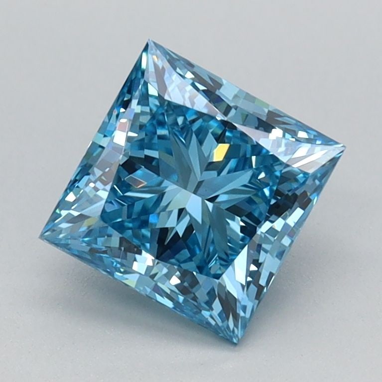 IGI Princess 1.05ct Fancy Vivid Blue VVS2 Loose Lab Diamond: IGI Princess 1.05ct Fancy Vivid Blue VVS2 Loose Lab Diamond Experience the breathtaking beauty of a Fancy Vivid Blue lab diamond, certified by the International Gemological Institute (IGI) as VVS2 in