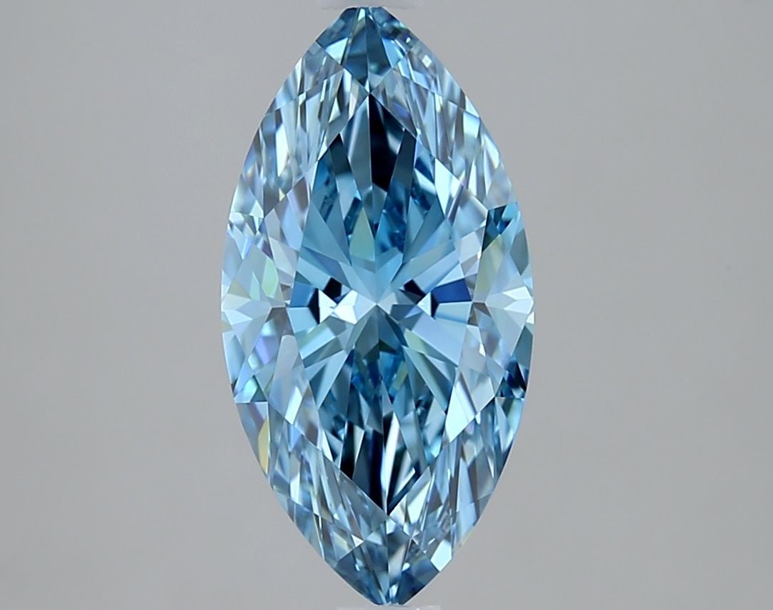 IGI Marquise 2.05ct Fancy Vivid Blue VVS2 Loose Lab Diamond: IGI Marquise 2.05ct Fancy Vivid Blue VVS2 Loose Lab Diamond Experience the breathtaking beauty of a Fancy Vivid Blue lab diamond, certified by IGI and boasting exceptional clarity (VVS2) and polish (E