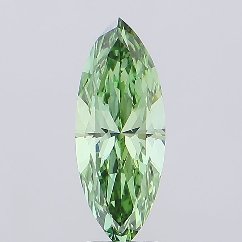 IGI Marquise 3.26ct Fancy Vivid Green VVS2 Loose Lab Diamond: IGI Marquise 3.26ct Fancy Vivid Green VVS2 Loose Lab Diamond Experience the rare beauty of nature in this stunning Fancy Vivid Green lab-grown diamond, boasting exceptional clarity (VVS2) and a vibran