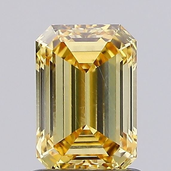 Loose Lab Diamond - IGI Emerald 1.07ct Fancy Intense Yellow VVS2: Loose Lab Diamond - IGI Emerald 1.07ct Fancy Intense Yellow VVS2 Experience the warm, sunny glow of a lab-grown diamond with this stunning 1.07ct Fancy Intense Yellow gemstone, certified by the Intern