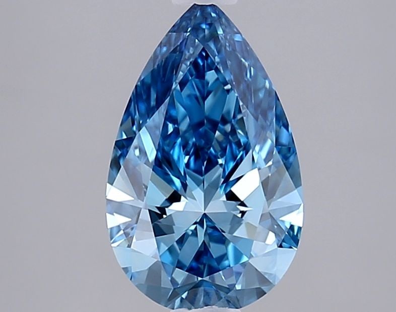 Loose Lab Diamond - IGI Pear 1.58ct Fancy Vivid Blue VVS1: Loose Lab Diamond - IGI Pear 1.58ct Fancy Vivid Blue VVS1 Experience the breathtaking beauty of a lab-grown diamond, expertly certified by IGI as a Fancy Vivid Blue pear shape with exceptional clarity