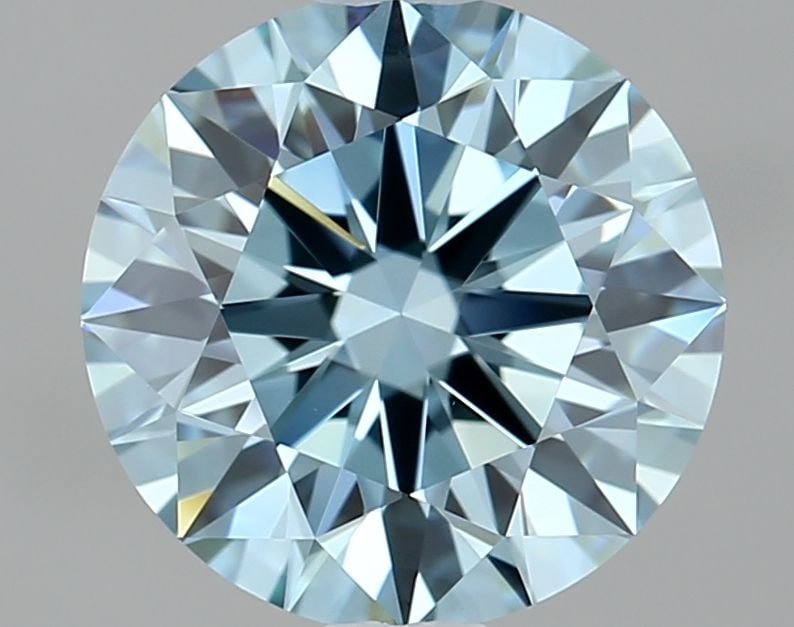 IGI Round 1.53ct Fancy Vivid Blue VVS2 Ideal Loose Lab Diamond: IGI Round 1.53ct Fancy Vivid Blue VVS2 Ideal Loose Lab Diamond Experience the breathtaking beauty of a lab-grown Fancy Vivid Blue diamond, certified by IGI and boasting exceptional clarity (VVS2) and