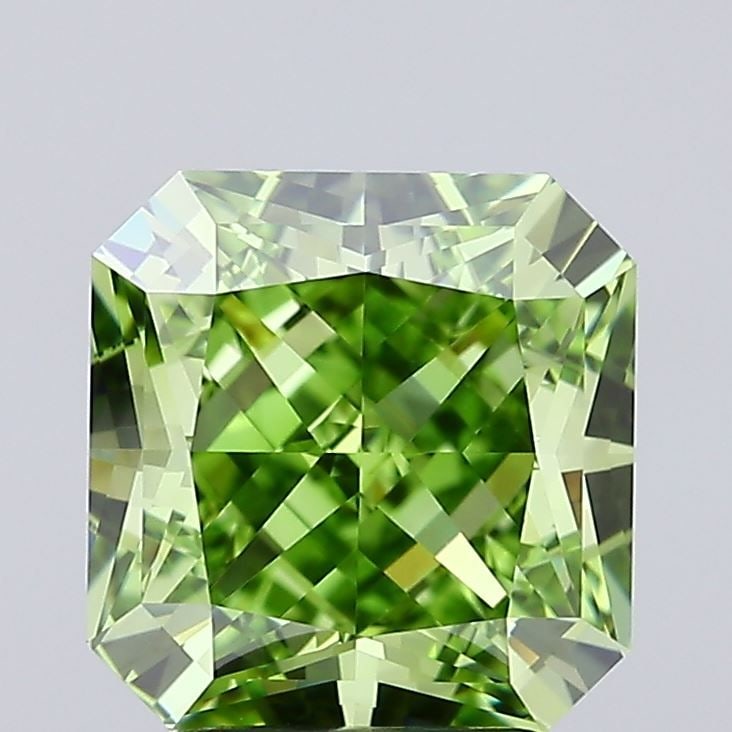 IGI Square Radiant 3.06ct Fancy Vivid Green VVS1 Loose Lab Diamond: IGI Square Radiant 3.06ct Fancy Vivid Green VVS1 Loose Lab Diamond Experience the breathtaking beauty of nature in a lab-grown, Fancy Vivid Green diamond, certified by the International Gemological In