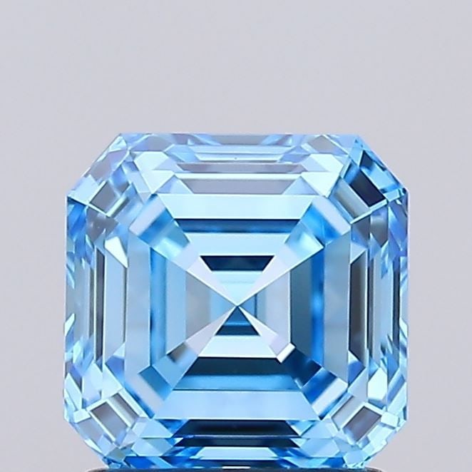 IGI Asscher 1.5ct Fancy Vivid Blue VVS2 Loose Lab Diamond: IGI Asscher 1.5ct Fancy Vivid Blue VVS2 Loose Lab Diamond Experience the breathtaking beauty of a Fancy Vivid Blue diamond, one of the rarest and most coveted colors in nature. This 1.5ct lab-grown IG