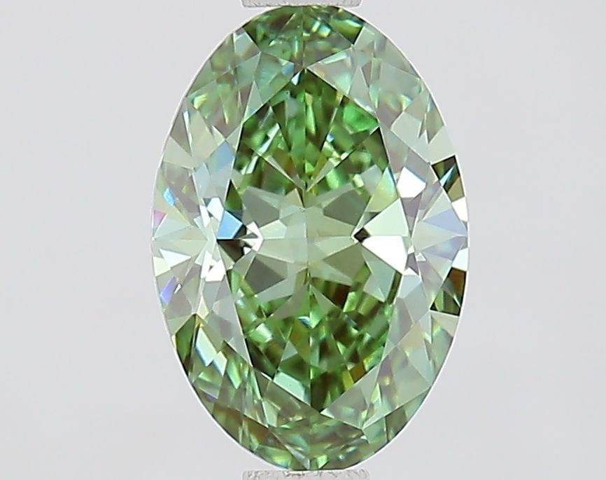 IGI Oval 1.0ct Fancy Vivid Green VVS2 Loose Lab Diamond: IGI Oval 1.0ct Fancy Vivid Green VVS2 Loose Lab Diamond Experience the breathtaking beauty of nature in a lab-grown diamond, certified by the International Gemological Institute (IGI) as Fancy Vivid G