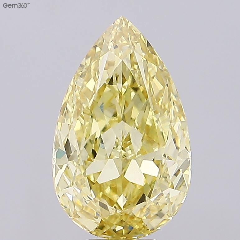 Loose Lab Diamond - IGI Pear 7.56ct Fancy Vivid Yellow VVS2: Loose Lab Diamond - IGI Pear 7.56ct Fancy Vivid Yellow VVS2 Experience the brilliance of nature in a lab-grown diamond, certified by IGI as Fancy Vivid Yellow with exceptional clarity and polish. This