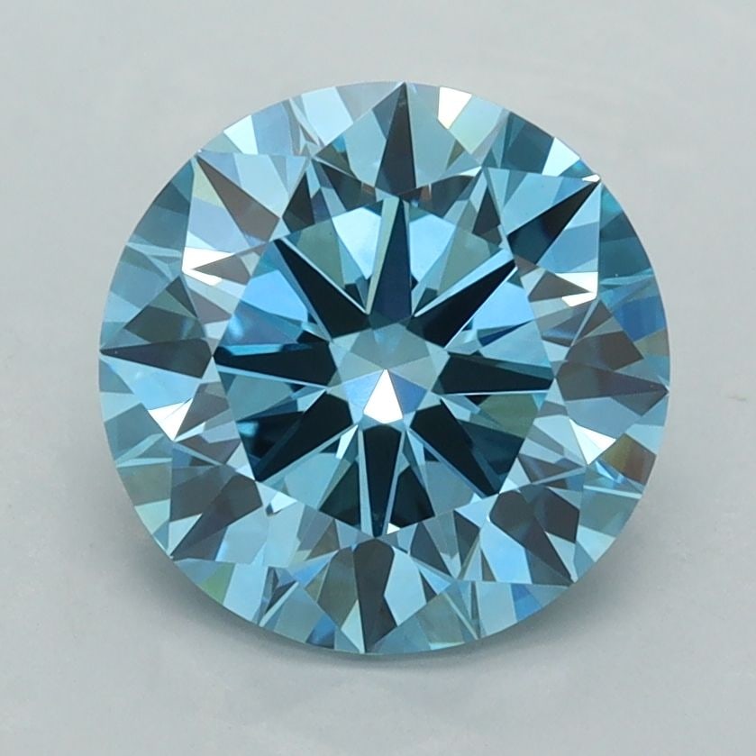 IGI Round 2.51ct Fancy Vivid Blue VVS2 Ideal Loose Lab Diamond: IGI Round 2.51ct Fancy Vivid Blue VVS2 Ideal Loose Lab Diamond Experience the breathtaking beauty of a Fancy Vivid Blue lab-grown diamond, certified by IGI as 2.51 carats in exceptional cut, color, an