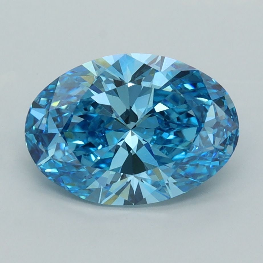 IGI Oval 2.21ct Fancy Vivid Blue VVS2 Loose Lab Diamond: IGI Oval 2.21ct Fancy Vivid Blue VVS2 Loose Lab Diamond Experience the rare beauty of a Fancy Vivid Blue diamond, one of the most striking and sought-after colors in the world of gemstones. This 2.21c