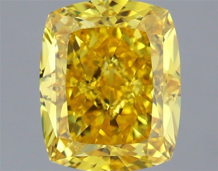 Loose Lab Diamond - IGI Cushion Modified 2.01ct Fancy Vivid Yellow VVS1: Loose Lab Diamond - IGI Cushion Modified 2.01ct Fancy Vivid Yellow VVS1 A rare and radiant gem, this 2.01ct Fancy Vivid Yellow Lab diamond shines with exceptional clarity (VVS1) and polish (EX), boast