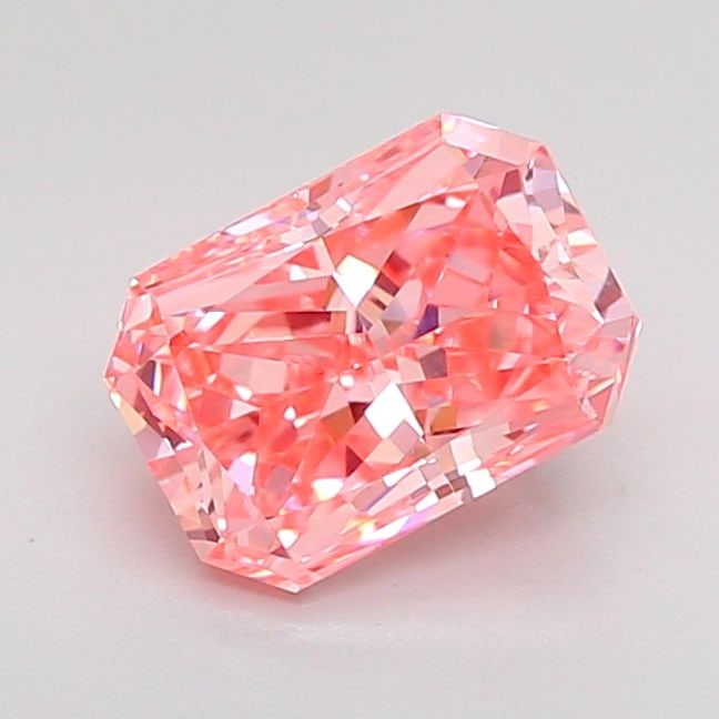 IGI Radiant 1.51ct Fancy Vivid Pink VVS2 Loose Lab Diamond: IGI Radiant 1.51ct Fancy Vivid Pink VVS2 Loose Lab Diamond Experience the unparalleled beauty of a lab-grown diamond, certified by IGI as Fancy Vivid Pink with exceptional clarity and cut. This stunni