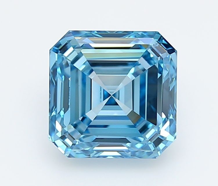 IGI Asscher 2.55ct Fancy Vivid Blue VVS1 Loose Lab Diamond: IGI Asscher 2.55ct Fancy Vivid Blue VVS1 Loose Lab Diamond Experience the rare beauty of a Fancy Vivid Blue diamond, one of the most coveted colors in the world of gemstones. This stunning 2.55ct lab-