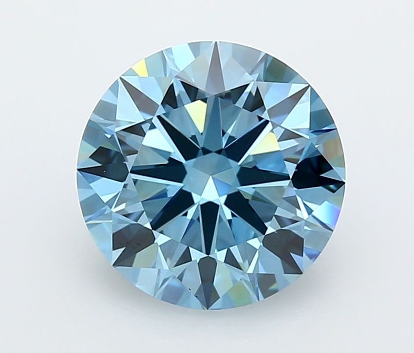 IGI Round 4.0ct Fancy Vivid Blue VVS2 Ideal Loose Lab Diamond: IGI Round 4.0ct Fancy Vivid Blue VVS2 Ideal Loose Lab Diamond Experience the breathtaking beauty of a Fancy Vivid Blue diamond, one of the rarest and most sought-after colors in nature. This exception