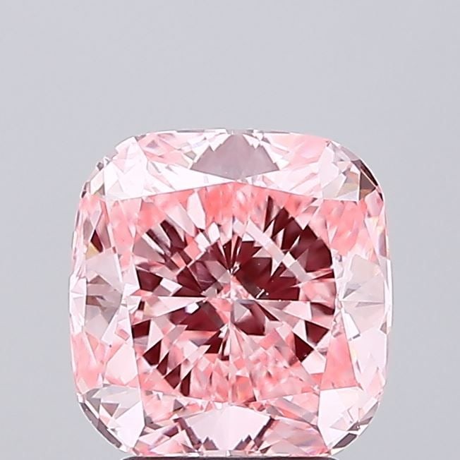 Loose Lab Diamond - IGI Cushion Modified 3.21ct Fancy Vivid Pink VVS2: Loose Lab Diamond - IGI Cushion Modified 3.21ct Fancy Vivid Pink VVS2 Experience the breathtaking beauty of a lab-grown diamond, certified by IGI as Fancy Vivid Pink with exceptional clarity and polis