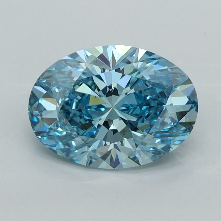 IGI Oval 1.56ct Fancy Vivid Blue VVS2 Loose Lab Diamond: IGI Oval 1.56ct Fancy Vivid Blue VVS2 Loose Lab Diamond Experience the breathtaking beauty of a Fancy Vivid Blue lab diamond, certified by IGI and boasting exceptional clarity (VVS2) and polish (EX).