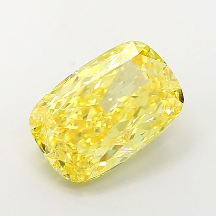 Loose Lab Diamond - IGI Cushion Modified 4.1ct Fancy Vivid Yellow VVS2: Loose Lab Diamond - IGI Cushion Modified 4.1ct Fancy Vivid Yellow VVS2 A rare gem, this 4.1ct Fancy Vivid Yellow Lab diamond boasts exceptional clarity and color, with a VVS2 grade that shines like
