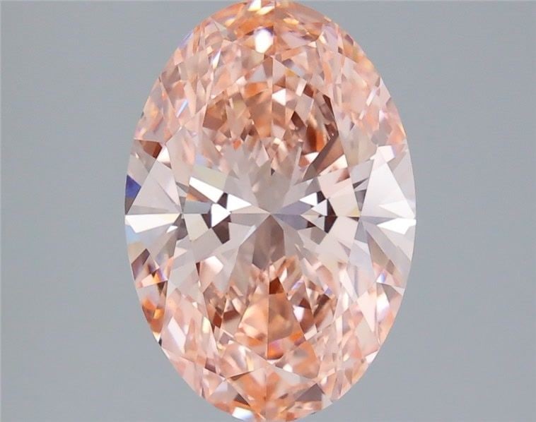 IGI Oval 3.07ct Fancy Vivid Pink VVS2 Loose Lab Diamond: IGI Oval 3.07ct Fancy Vivid Pink VVS2 Loose Lab Diamond Experience the breathtaking beauty of a lab-grown diamond, certified by IGI as Fancy Vivid Pink with exceptional clarity and cut. This 3.07ct