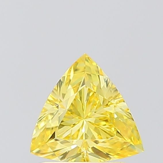 Loose Lab Diamond - IGI Triangular 1.03ct Fancy Vivid Yellow VVS2: Loose Lab Diamond - IGI Triangular 1.03ct Fancy Vivid Yellow VVS2 A rare and radiant gem, this 1.03ct lab-grown diamond boasts an exceptional Fancy Vivid Yellow color, rivaling the brightest sunshine.