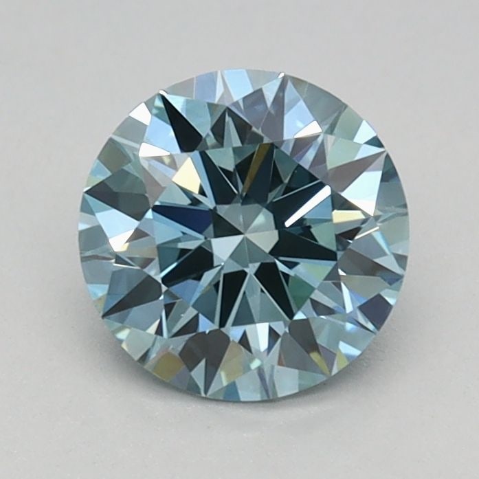 IGI Round 0.7ct Fancy Vivid Greenish Blue VVS2 Ideal Loose Lab Diamond (1 of 1)