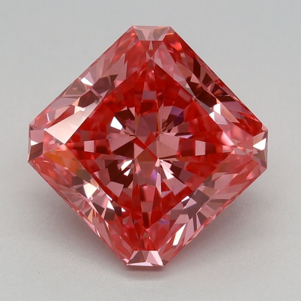 IGI Square Radiant 2.08ct Fancy Vivid Pink VVS2 Loose Lab Diamond: IGI Square Radiant 2.08ct Fancy Vivid Pink VVS2 Loose Lab Diamond Experience the breathtaking beauty of this 2.08ct Fancy Vivid Pink VVS2 Loose Lab Diamond, certified by the International Gemological