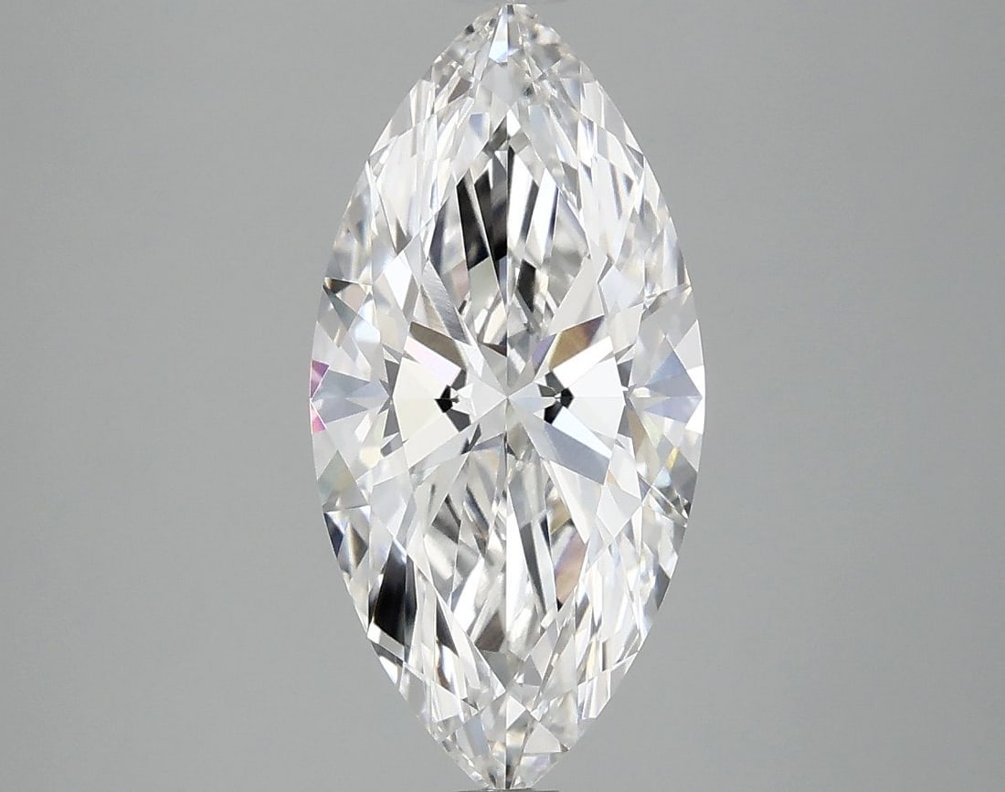 IGI Marquise 2.42ct E VVS2 Loose Lab Diamond: IGI Marquise 2.42ct E VVS2 Loose Lab Diamond Experience the exceptional quality of this 2.42ct IGI Marquise lab diamond, boasting an impressive VVS2 clarity grade and EX polish symmetry. Its vibrant E