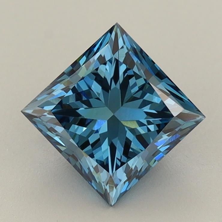 IGI Princess 1.56ct Fancy Vivid Blue VVS2 Loose Lab Diamond: IGI Princess 1.56ct Fancy Vivid Blue VVS2 Loose Lab Diamond Experience the rare beauty of a Fancy Vivid Blue diamond, one of the most coveted colors in the world of gemstones. This stunning 1.56ct IGI